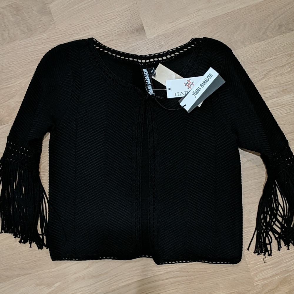 Yoana Baraschi New Sweater Fringe Sleeve Jacket